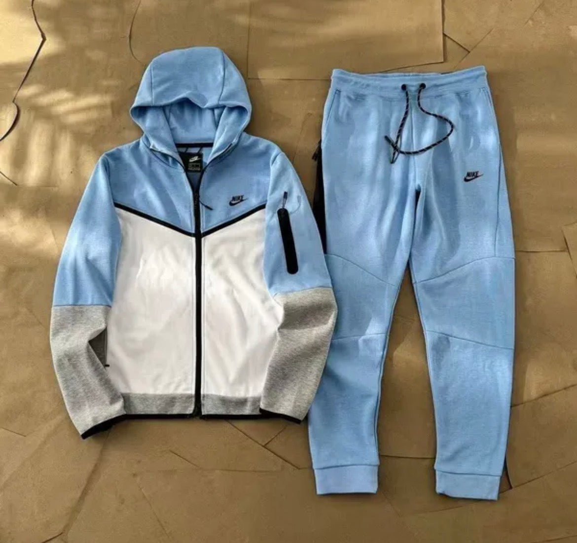 Nike Sportswear Tech Fleece Full-Zip Tracksuit – University Blue/White/Grey