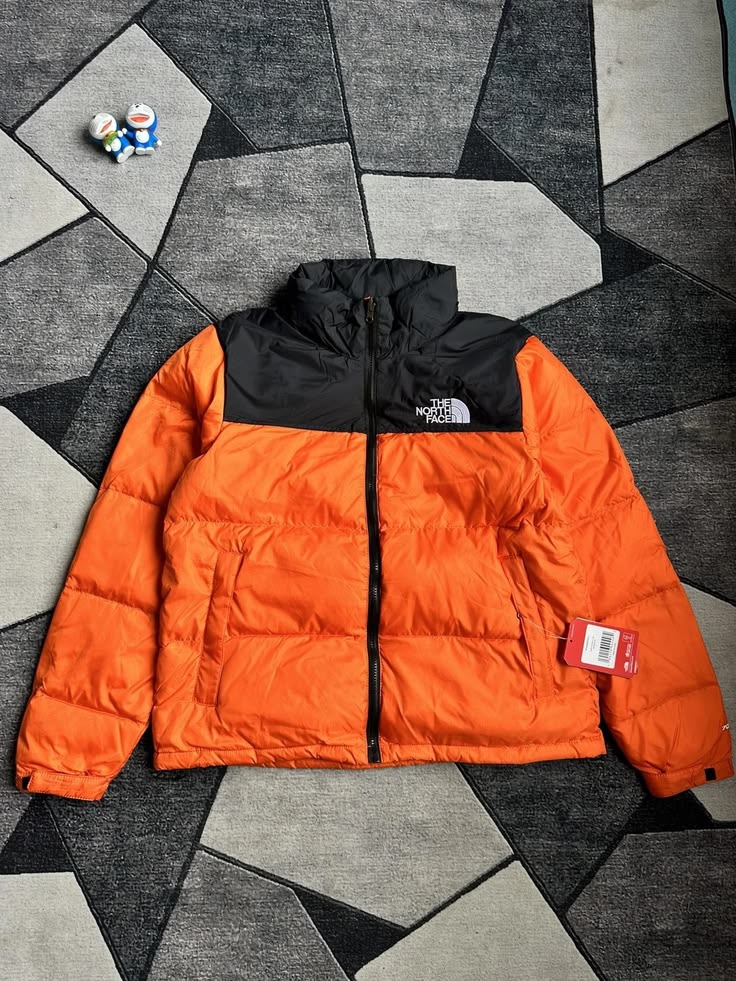 Safety Orange North Face 1996 Retro Nuptse Down Puffer Jacket