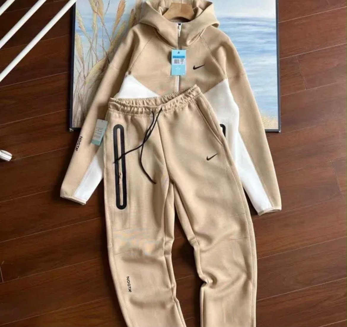 Nike x NOCTA Tech Fleece Hooded Tracksuit – Khaki Beige/White