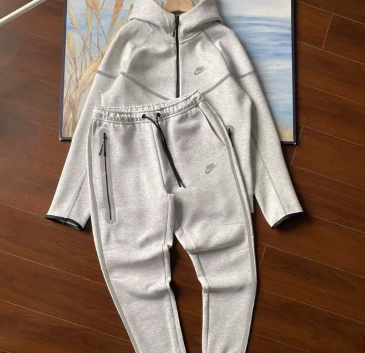 Nike Sportswear Tech Fleece Full-Zip Tracksuit – Light Bone/Black