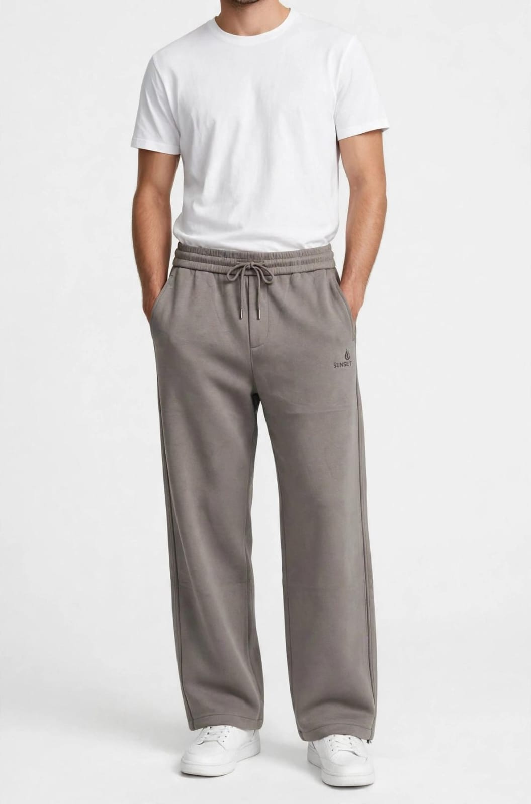 ESSENTIAL HEAVYWEIGHT SWEATPANTS IN TAUPE GREY