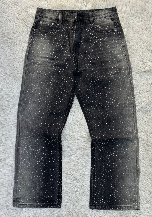 Black Rhinestone Jeans