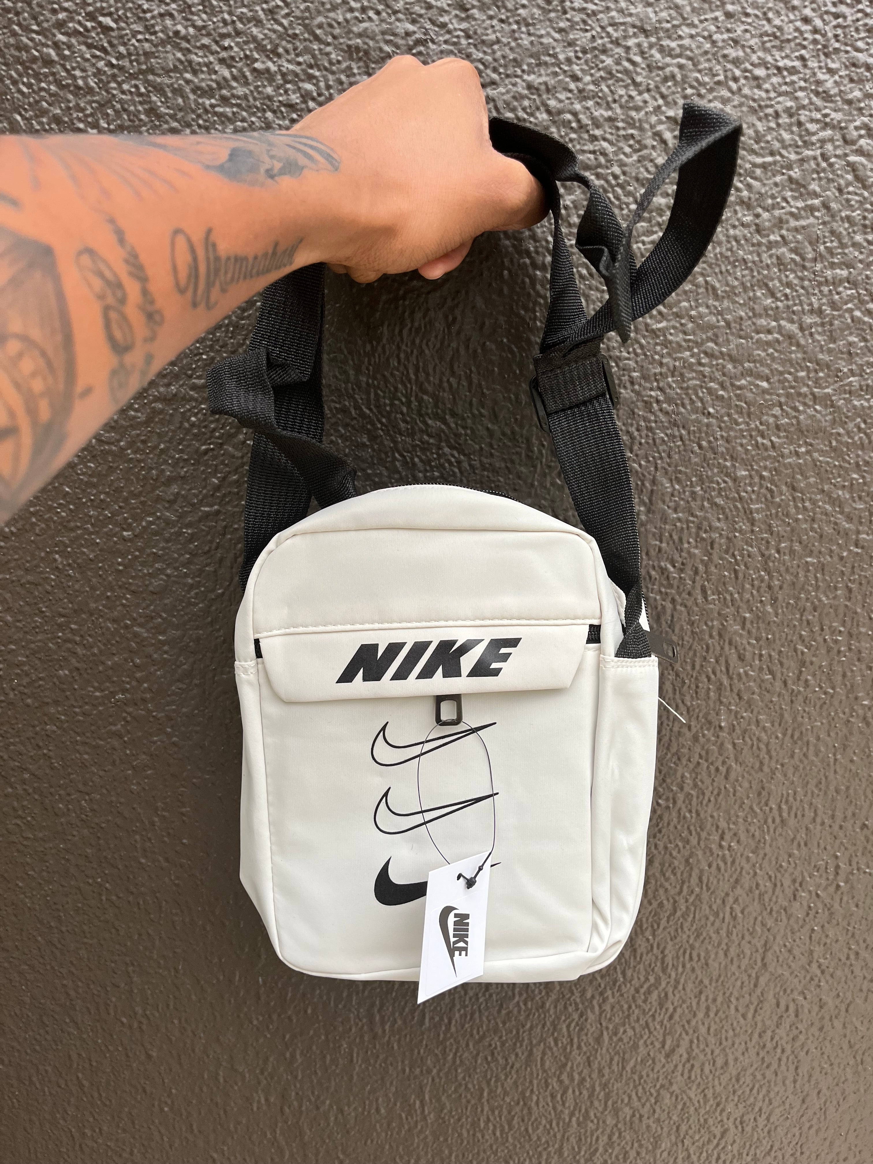 white nike side bag