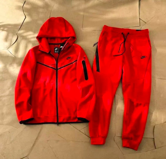 Nike Sportswear Tech Fleece Full-Zip Tracksuit – University Red/Black