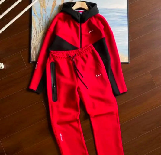 Nike x NOCTA Tech Fleece Hooded Tracksuit – University Red/Black