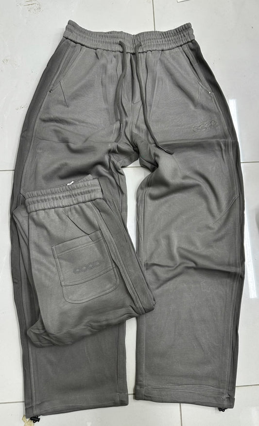 RECON BUNGEE WIDE-LEG SWEATPANTS IN SLATE GREY