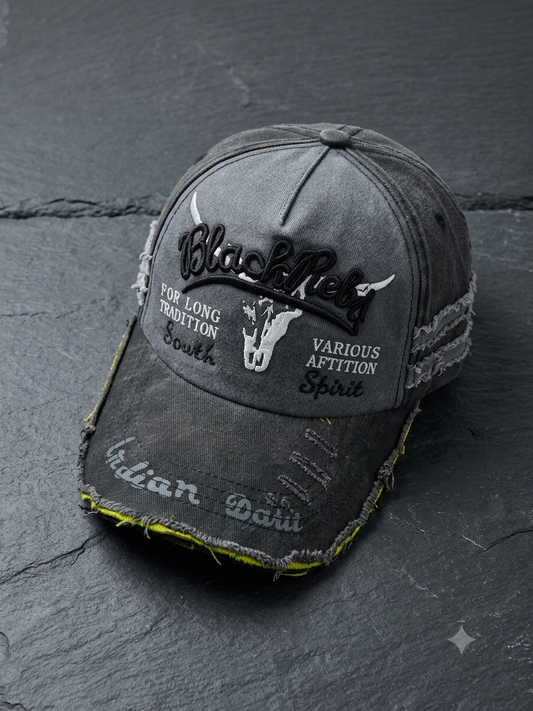 Black Rebel Vintage Distressed Cap