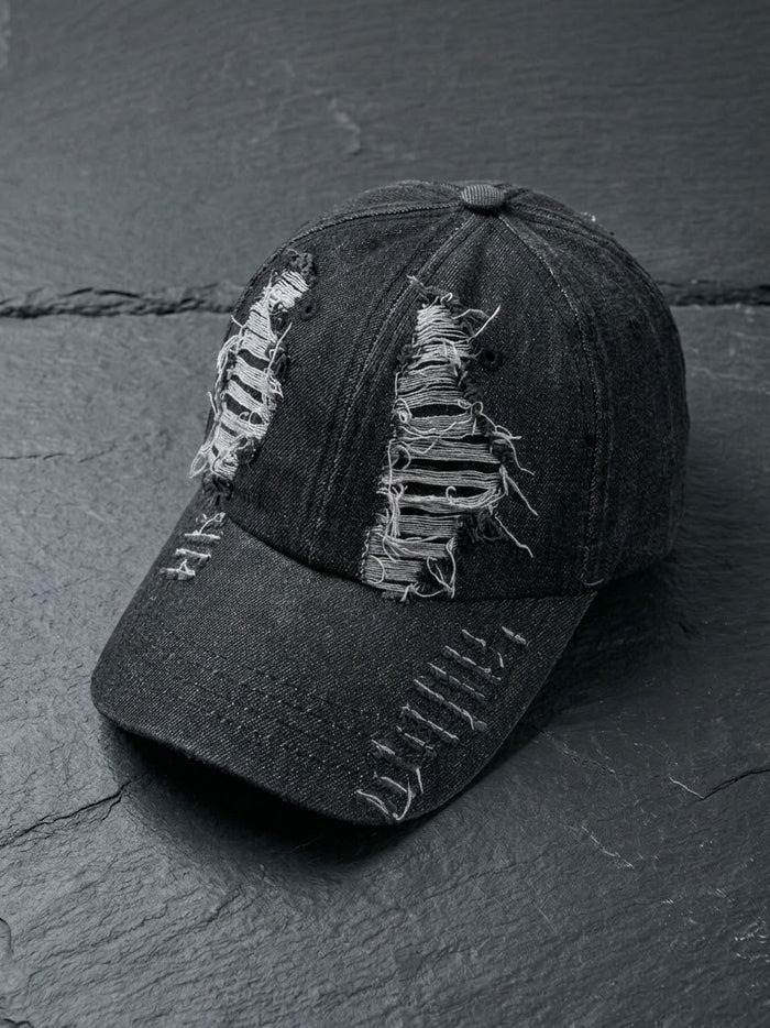 Heavy Ripped Raw Denim Cap